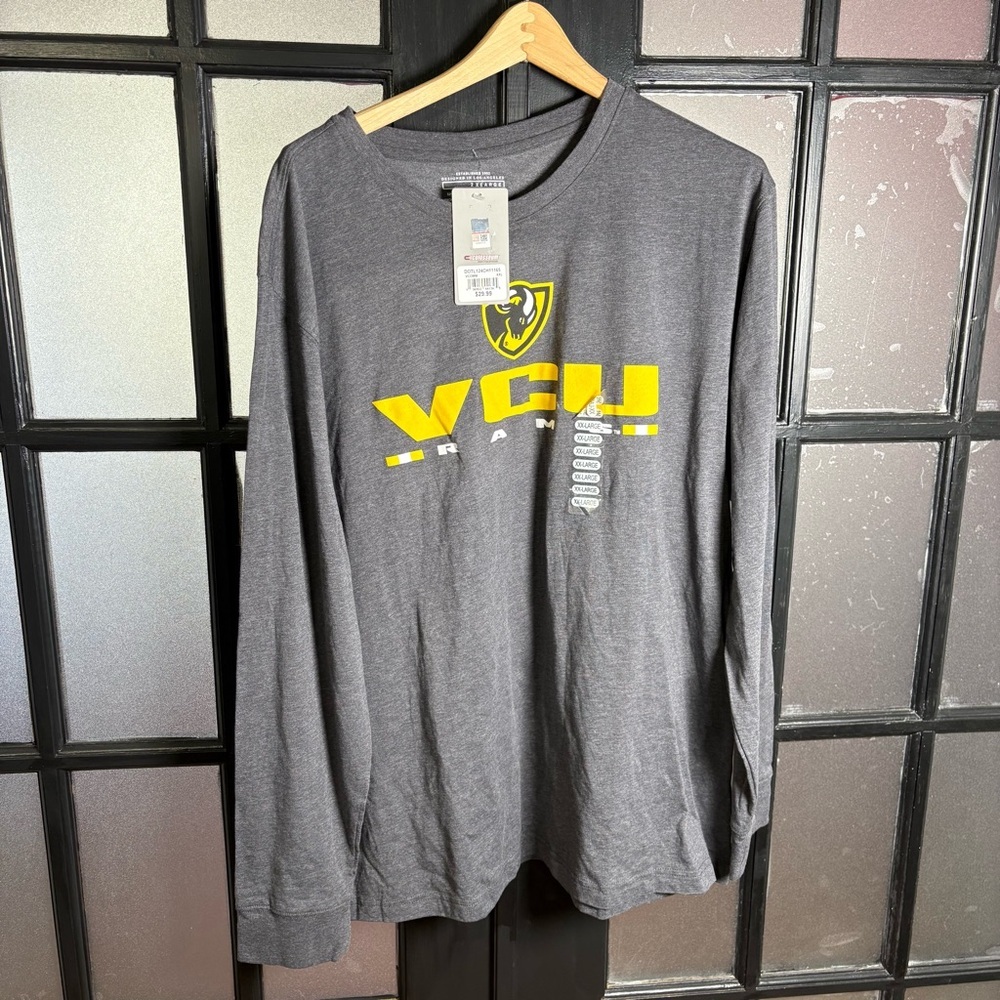 VCU Rams Colosseum Long Sleeve Shirt Mens 2XL NWT Gray NCAA Fan Gear